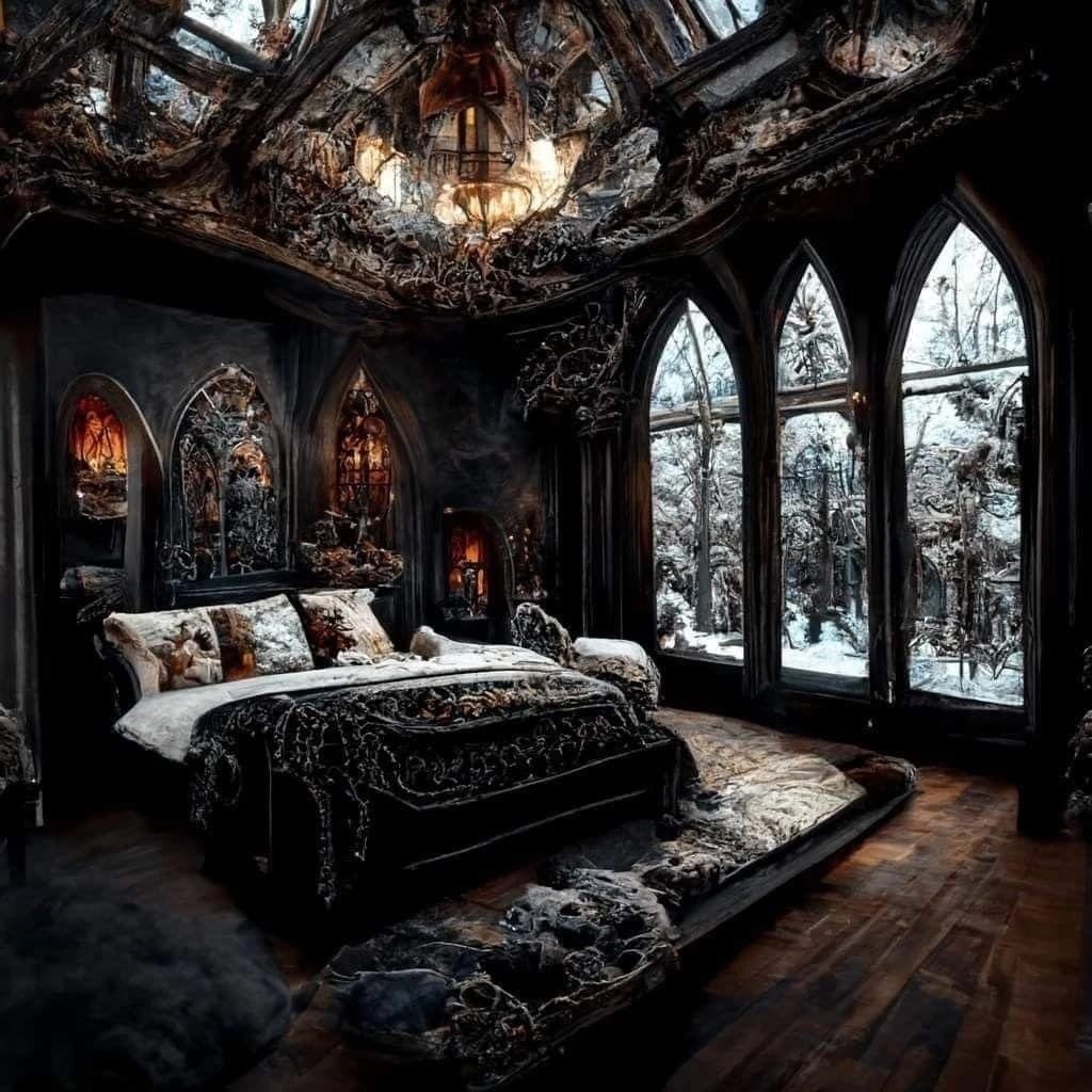 Готический стиль спальни