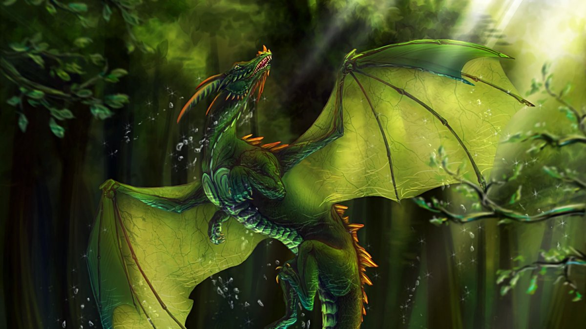 Молодой зеленый дракон