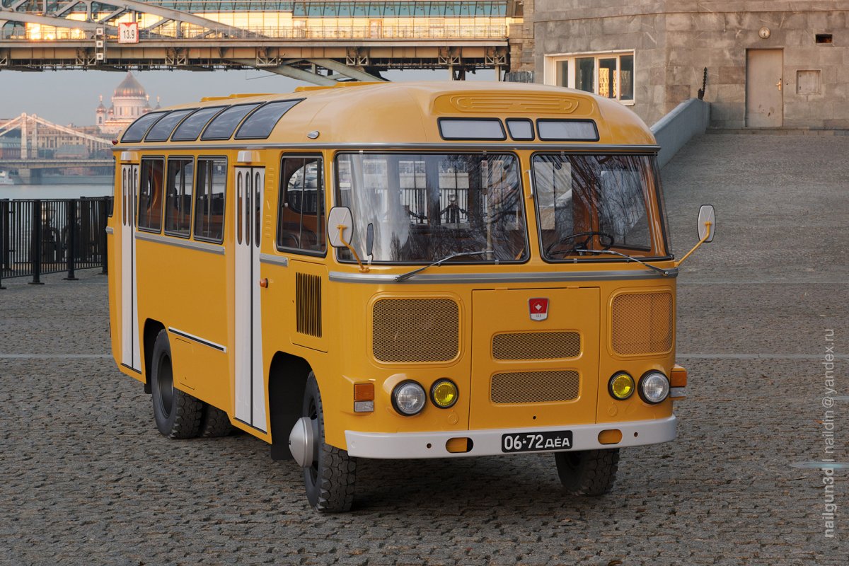 Желтый советский автобус