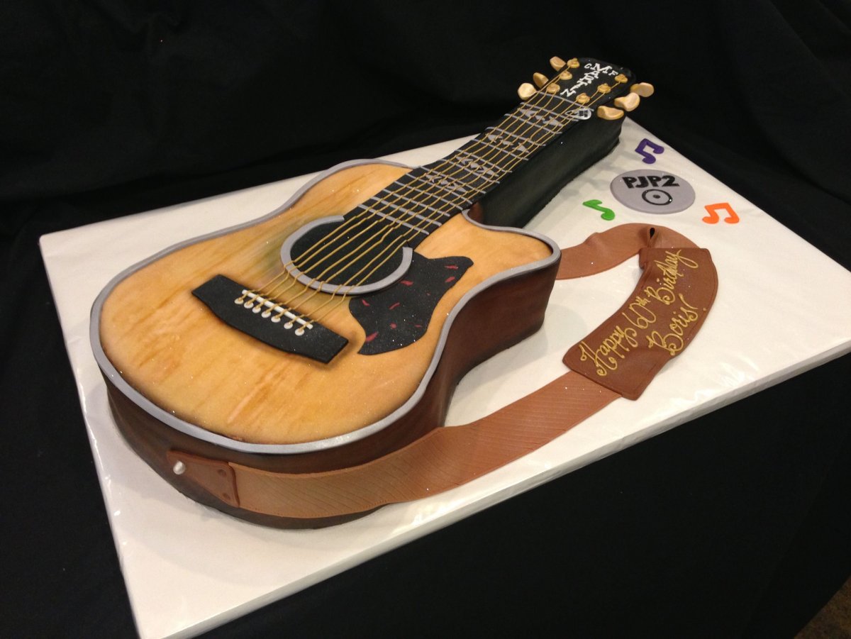 Торт в форме гитары